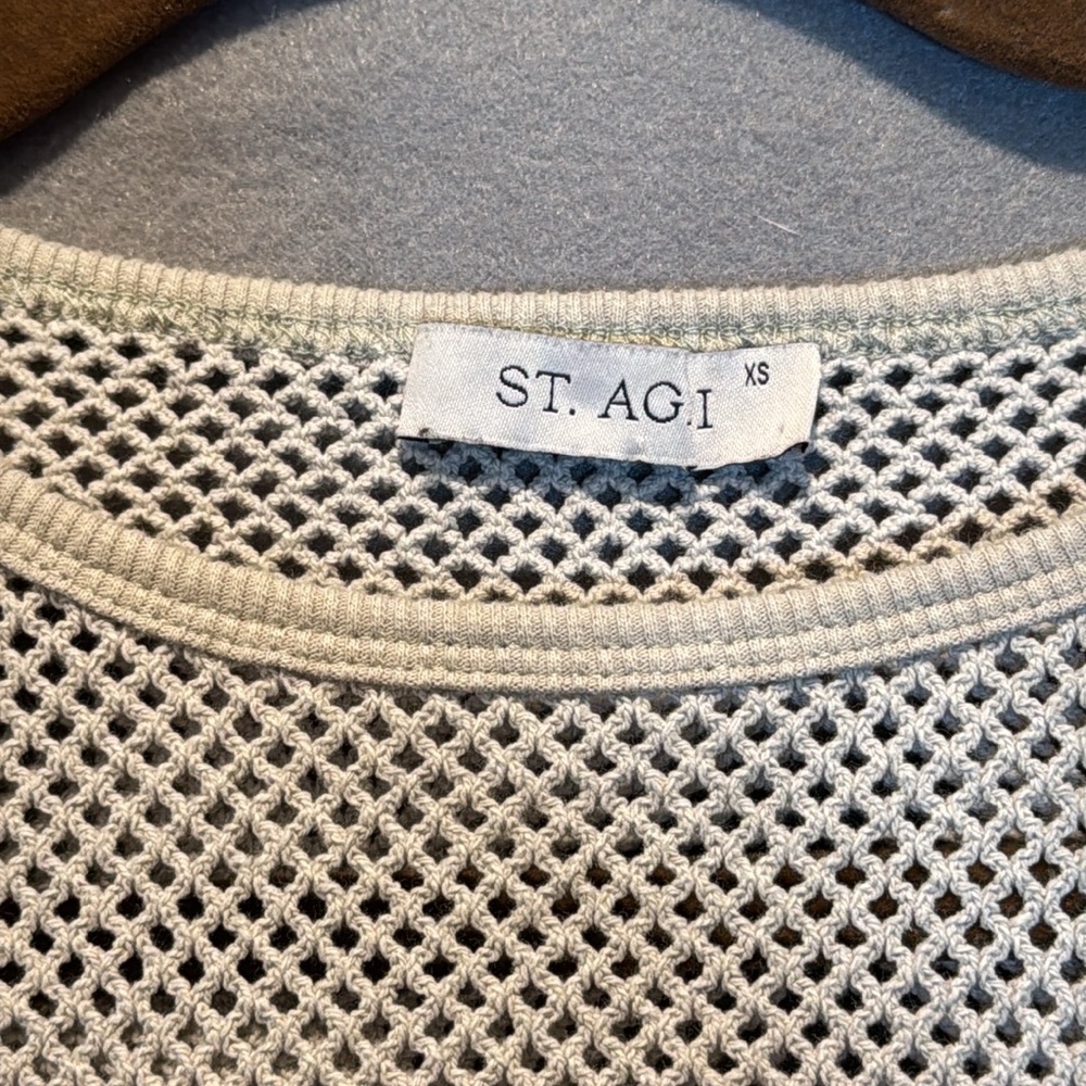 St. Agni Cream Short Sleeve Mesh Tee - Picture 2 of 5